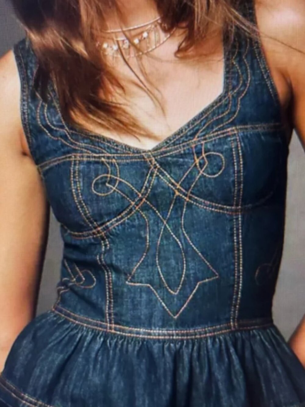 Anthropologie Pilcro Western Corset Denim Top XS